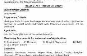 Insurance Company Jobs in Sindh 2021