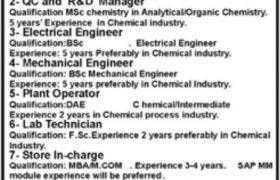 Jobs in Tufail Chemical Industry Lahore 2021