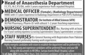 Jobs in Surraya Azeem (WAQF) Hospital Jobs 2021