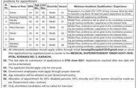 Jobs in Sindh Govt Hospital Korangi No 5 2021