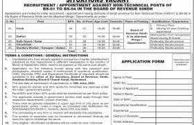 Jobs in Secretariat of Board of Revenue Sindh 2021
