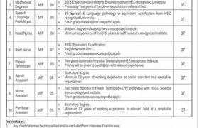 Jobs in Paraplegic Center Peshawar 2021