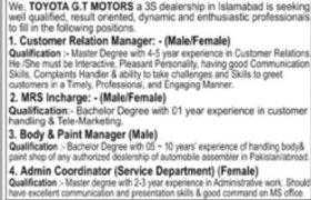 Jobs in Toyota GT Motors 2021