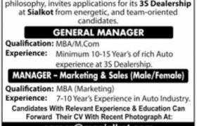 Jobs in MG 3S Dealership 2021