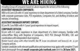 New Jobs in Lahore 2021