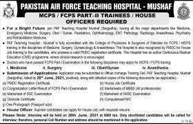 PAF Teaching Hospital Mushaf Jobs 2021