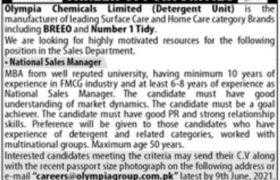 Jobs in Olympia Chemicals Limited 2021