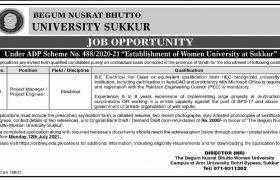 Begum Nusrat Bhutto University Sukkur Jobs 2021