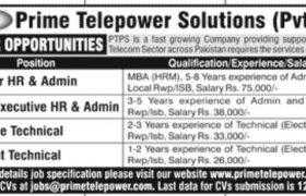 Prime Telepower Solutions Pvt Ltd Jobs 2021