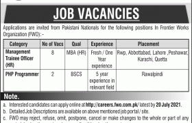 Latest Jobs in FWO 2021