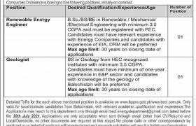 Jobs in Balochistan Energy Company Limited 2021