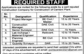 Construction Company Jobs in Lahore 2021