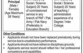 Fazaia Degree College Peshawar Jobs 2021