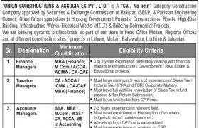 Orion Constructions & Associates Pvt Ltd Jobs 2021