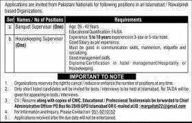 Islamabad Based Organization Jobs 2021