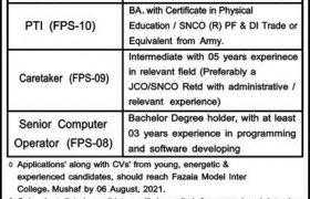 Fazaia Model Inter College Mushaf Jobs 2021