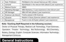 Institute of Health Science DG Khan Jobs 2021