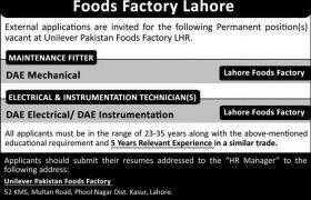 Unilever Pakistan Limited Jobs 2021