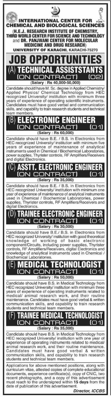 Jobs & Internships at University of Karachi 2021