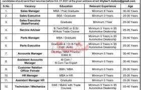 3S Automobile Dealership Peshawar Jobs 2021