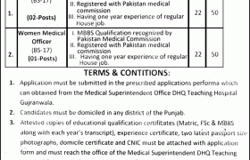Jobs in DHQ Hospital Gujranwala 2021