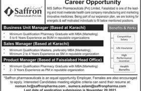 Jobs in Saffron Pharmaceuticals Pvt Ltd 2021