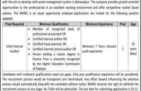 Jobs in Bahawalpur Waste Management Co 2021