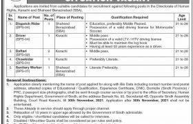 Jobs in Directorate Human Rights Sindh 2021