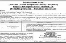 Jobs in Sindh Resilience Project 2021