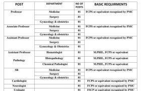 Faculty Required at RMC Sargodha 2021