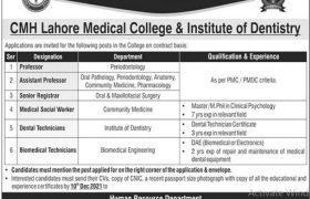 Jobs in CMH Lahore Medical College 2021
