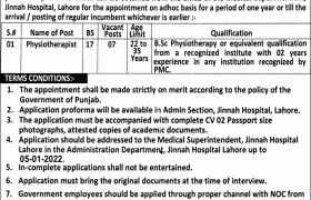 Jobs in Jinnah Hospital Lahore 2021