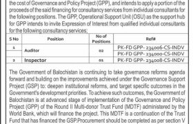 Governance Policy Project Balochistan Jobs 2022