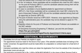 University of Balochistan Quetta Jobs 2022