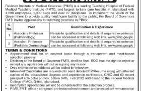 Jobs in PIMS Islamabad 2022