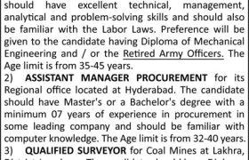Jobs in Coal Mining Company Sindh 2022