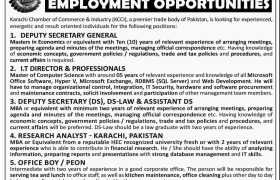 Jobs in Karachi Chamber of Commerce 2022
