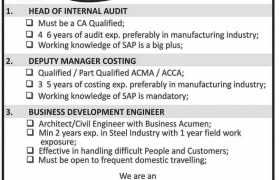 Platinum Steel Mills Karachi Jobs 2022