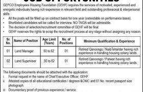 GEPCO Employees Housing Foundation Jobs 2022