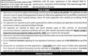 Jobs in University of Education Lahore 2022