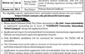 Jobs in COMSATS Vehari Campus 2022