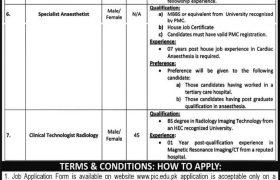 Jobs in Peshawar Institute of Cardiology 2022
