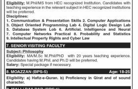 Jobs in GC University Lahore 2022
