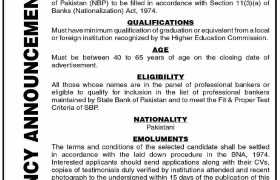 Jobs in National Bank of Pakistan 2022