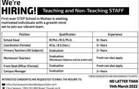 Jobs in Step School Multan 2022