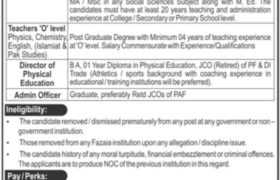 Fazaia Inter College E-9 Islamabad Jobs 2022