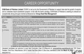Exim Bank of Pakistan Limited Careers 2022