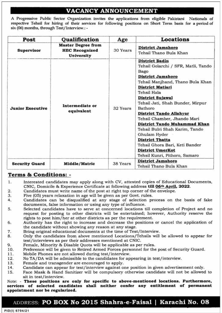 Public Sector Jobs In Sindh 2022 Latest Jobs In Pakistan