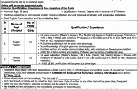 Centers of Excellence School Hafizabad Jobs 2022
