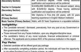 Jobs in Fazaia Inter College Rawalpindi 2022